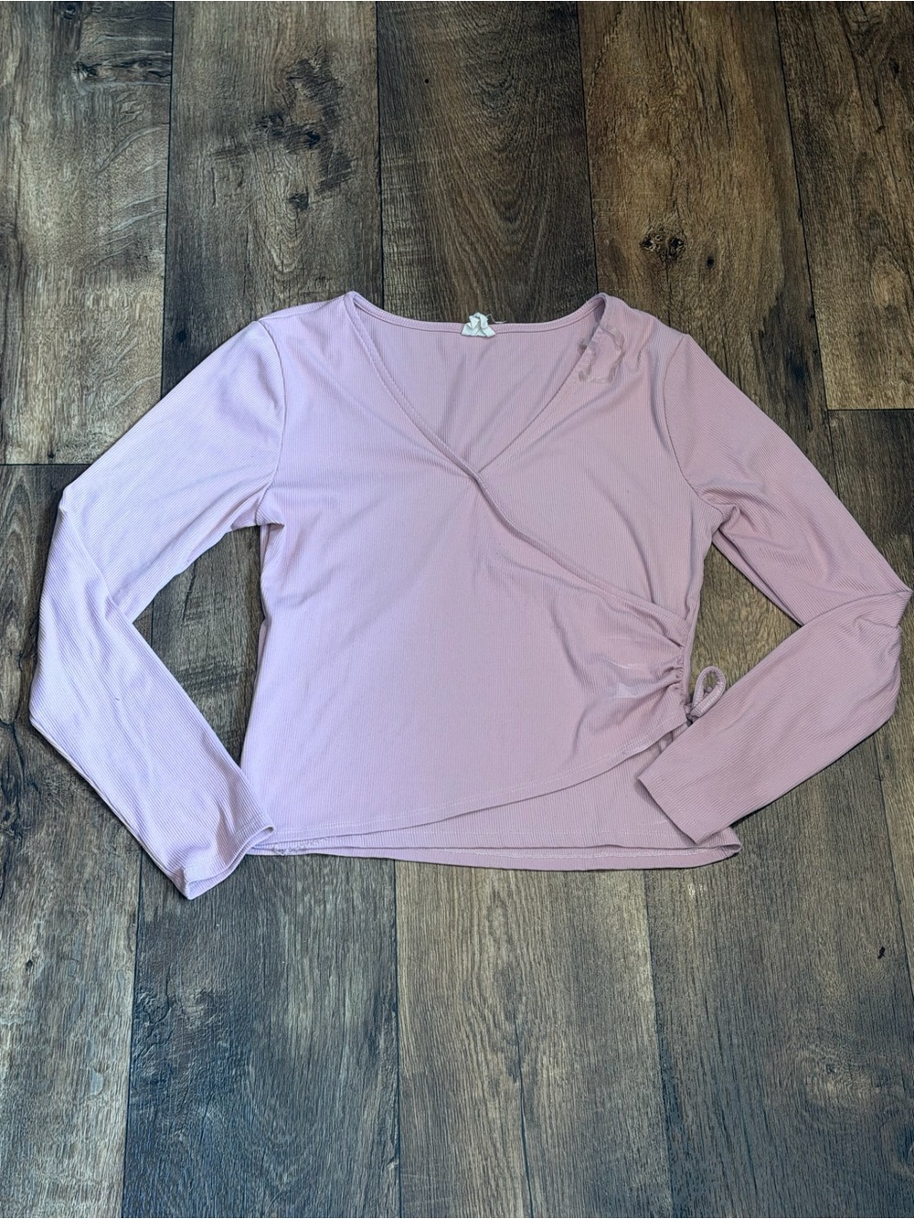 Onestepup Pink Long Sleeve Wrap Top